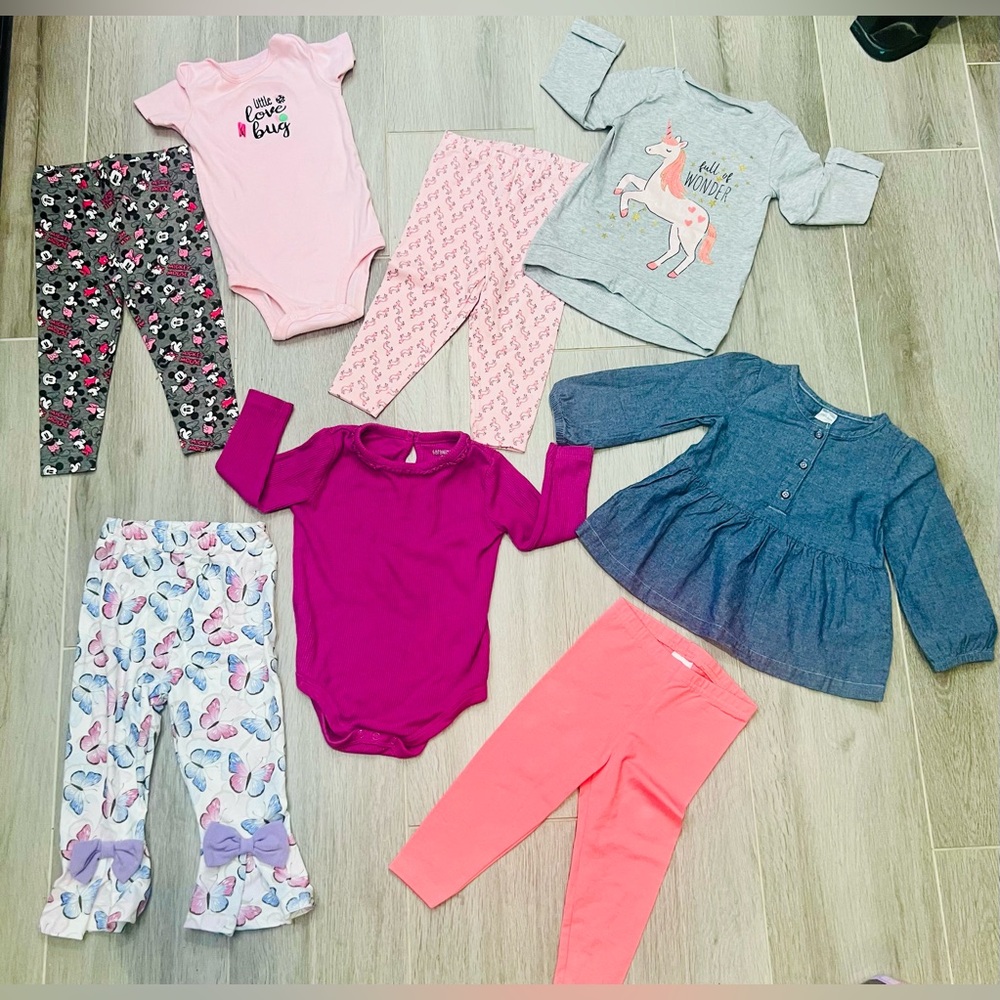 18m Girl Bundle! 4 tops & 4 leggings. Girls size 18 months. Winter clothes!NWOT